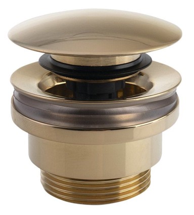 SILFRA Odvod za umivaonik, click-clack, 5/4", tihi, veliki čep, 5–55 mm, zlatna